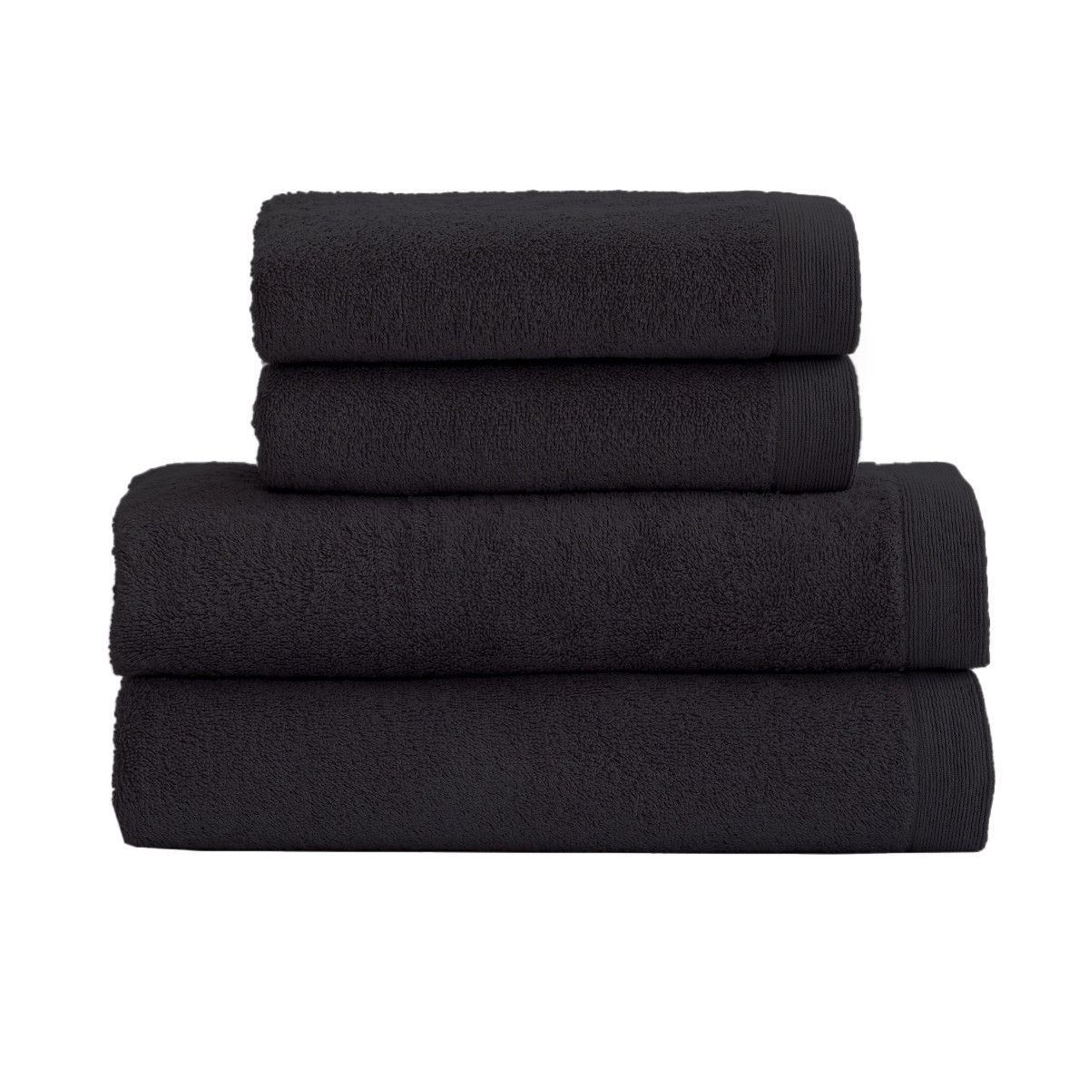 Ensemble de bain 4 pièces 500 g/m² STUDIO (2 draps de bain + 2 serviettes de toilette) carbone, SENSEI MAISON