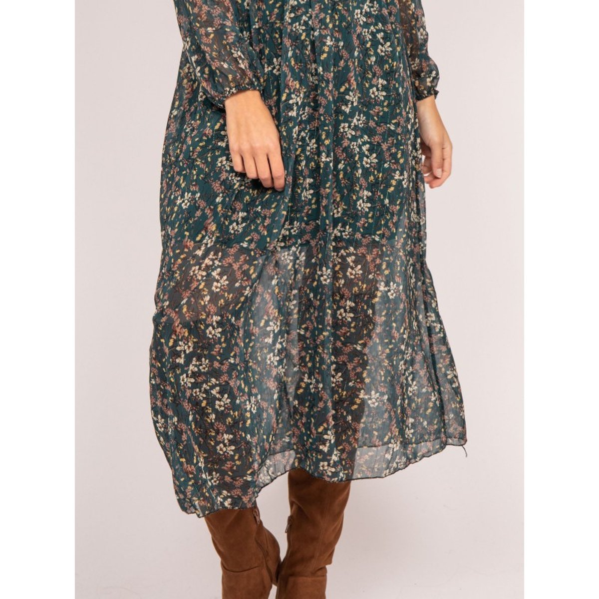 Robe Longue Motifs Inca vert, DONA LISA