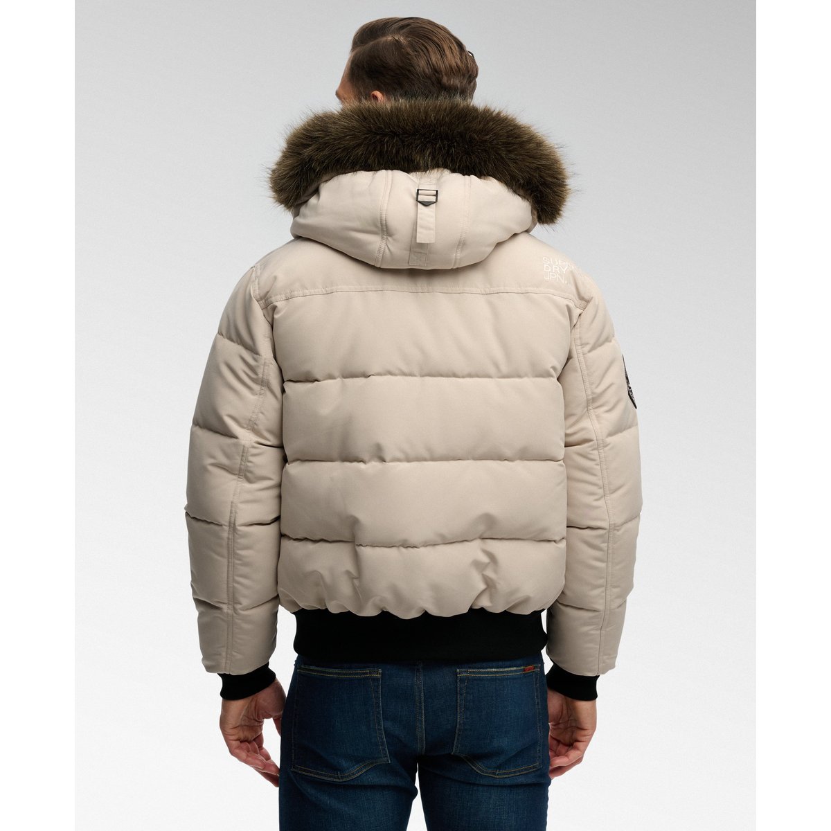 Doudoune Bomber à Capuche Everest gris château, SUPERDRY