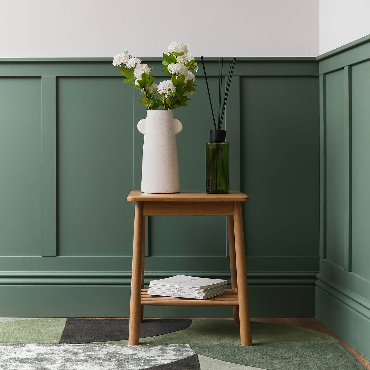 Uttara Scandi Oak Side Table with Spindle Shelf natural oak, ÉDITÉ