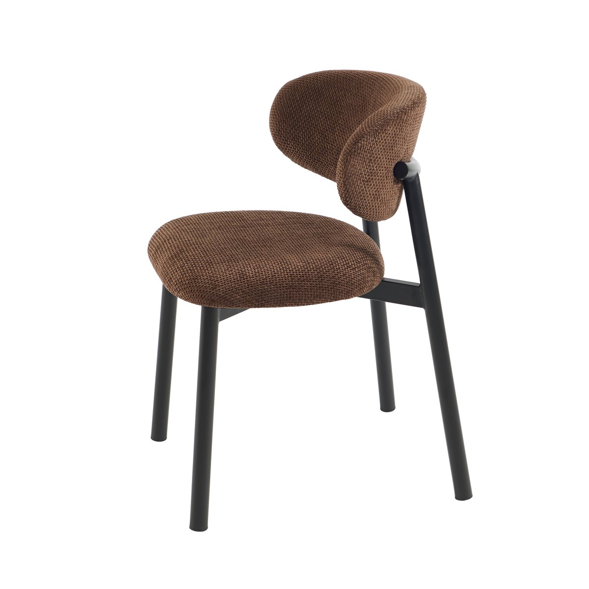 Lot de 4 chaises en tissu et acier CIARA marron, SORELH