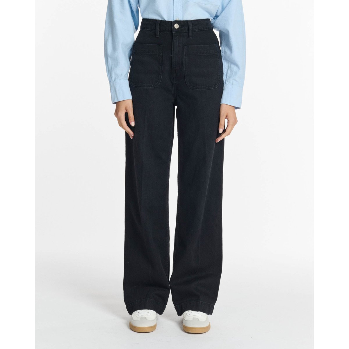 Jeans droit large taille haute regular bl 80, LABDIP
