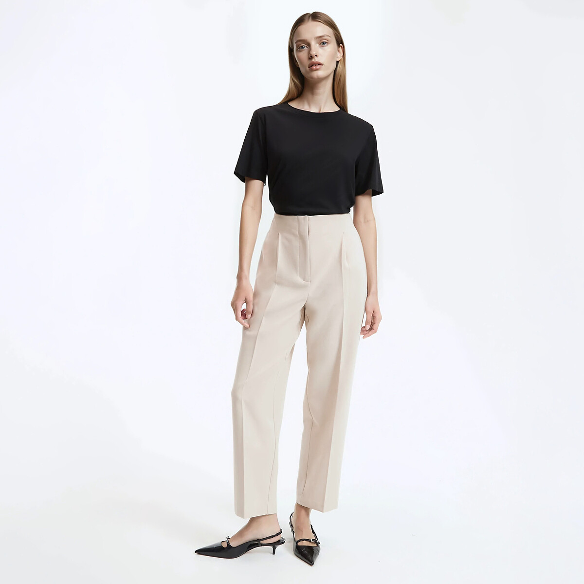 Pantalon cigarette beige, LA REDOUTE COLLECTIONS
