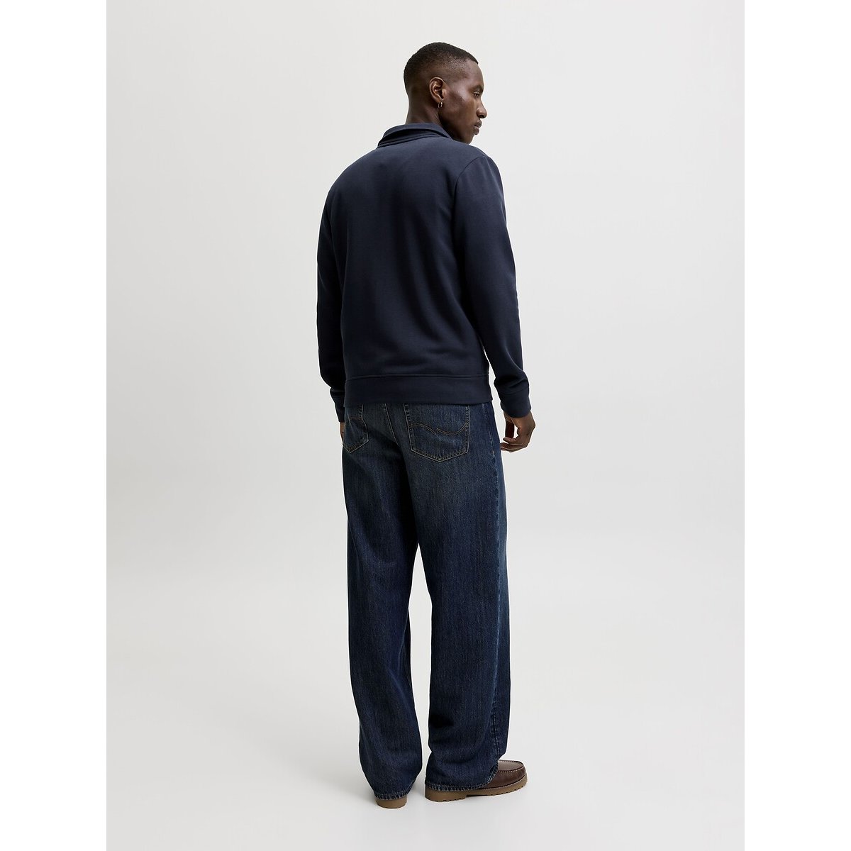 Sweat zippé col montant bleu marine, JACK & JONES