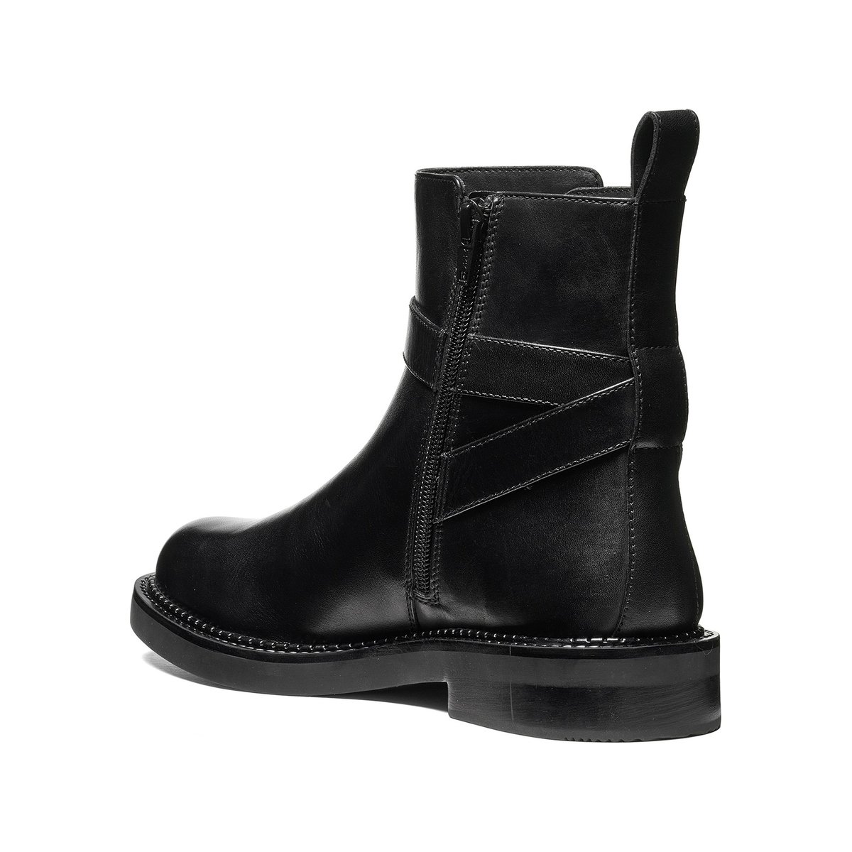 Bottines zippées en cuir, SERILDA noir, GEOX