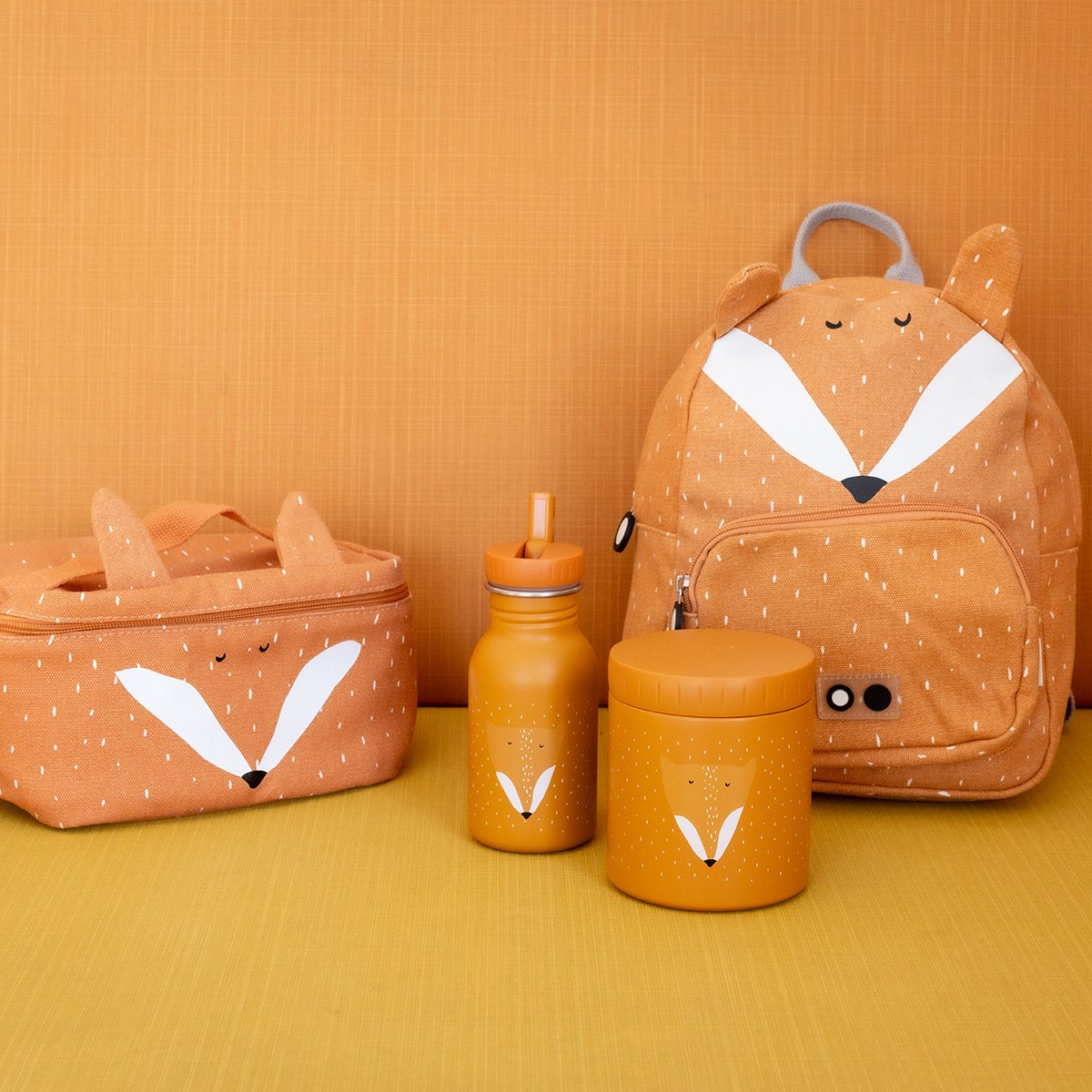 Boîte à goûter isotherme MR. FOX orange, noir, blanc, TRIXIE