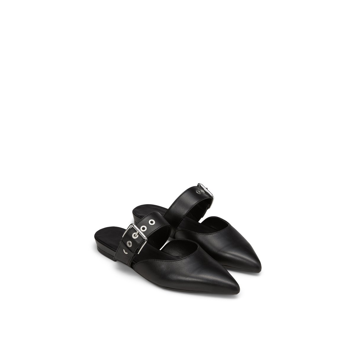 Mules en cuir de vache noble schwarz, MARC O'POLO