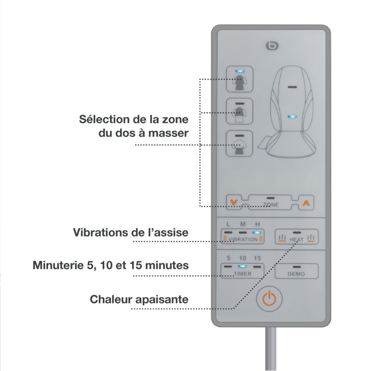 Siège massant EDM6 Eden soft gris, ESSENTIEL B