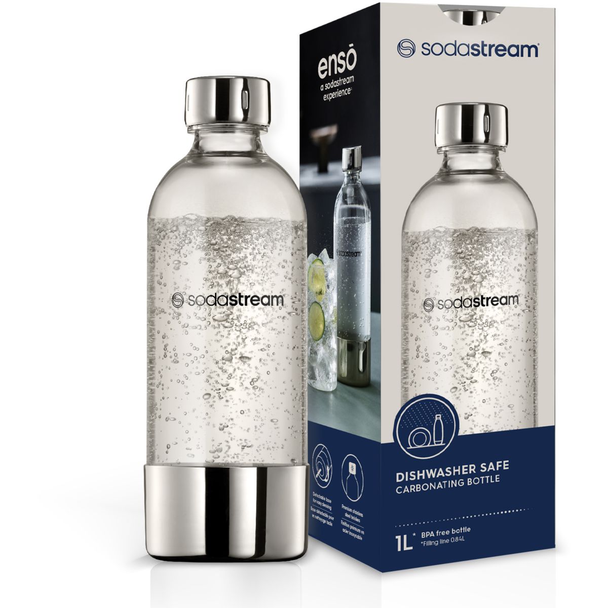 Bouteille 1L lave-vaisselle ENSO Métal couleur unique, SODASTREAM