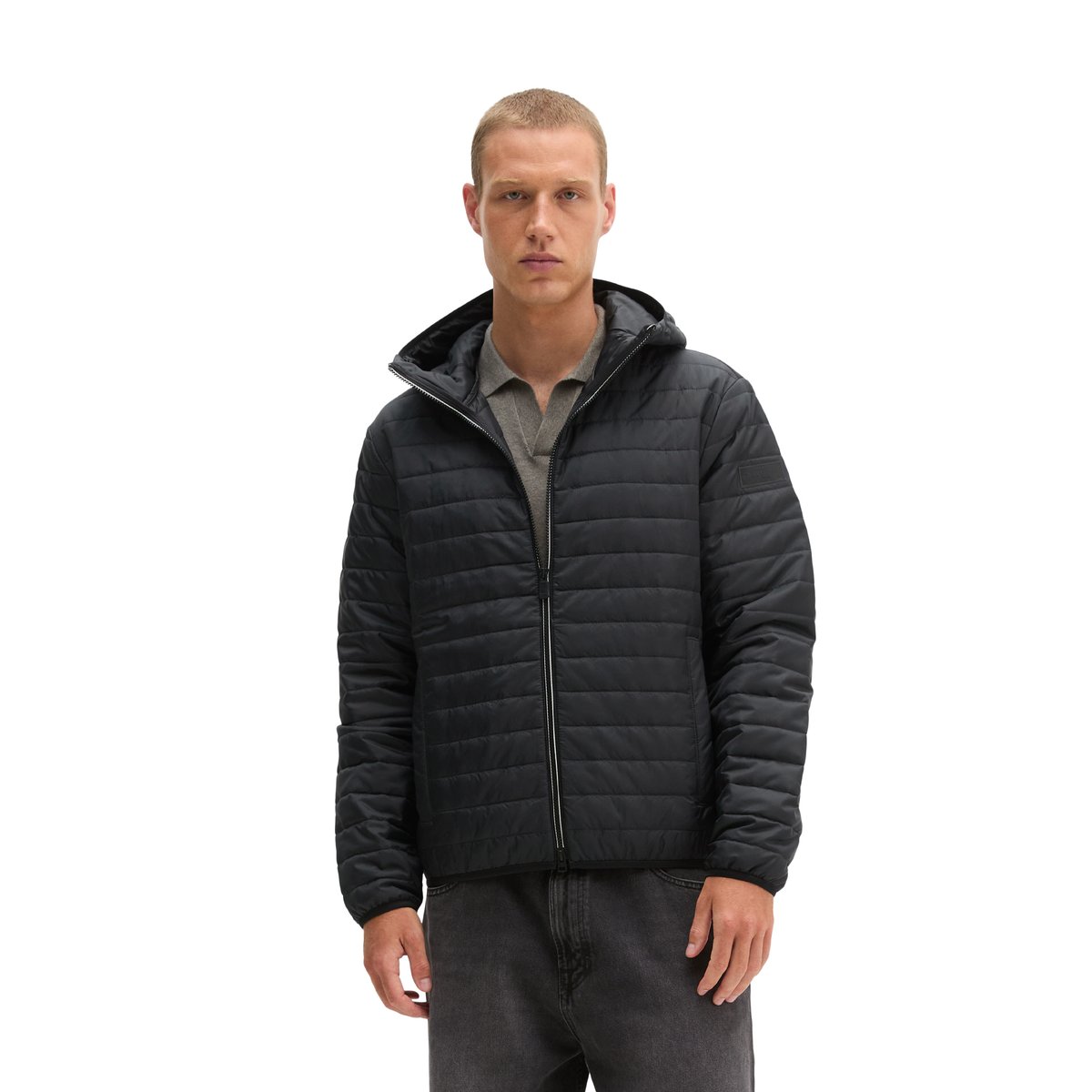 Veste matelassée coupe classique avec un léger rembourrage en Unifi REPREVE® noir, MARC O'POLO