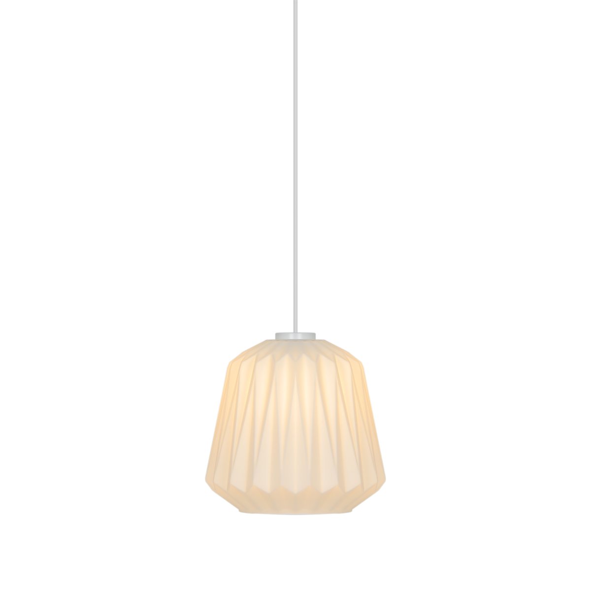 Suspension détails plissés subtils en verre opale, ELBIE blanc, NORDLUX