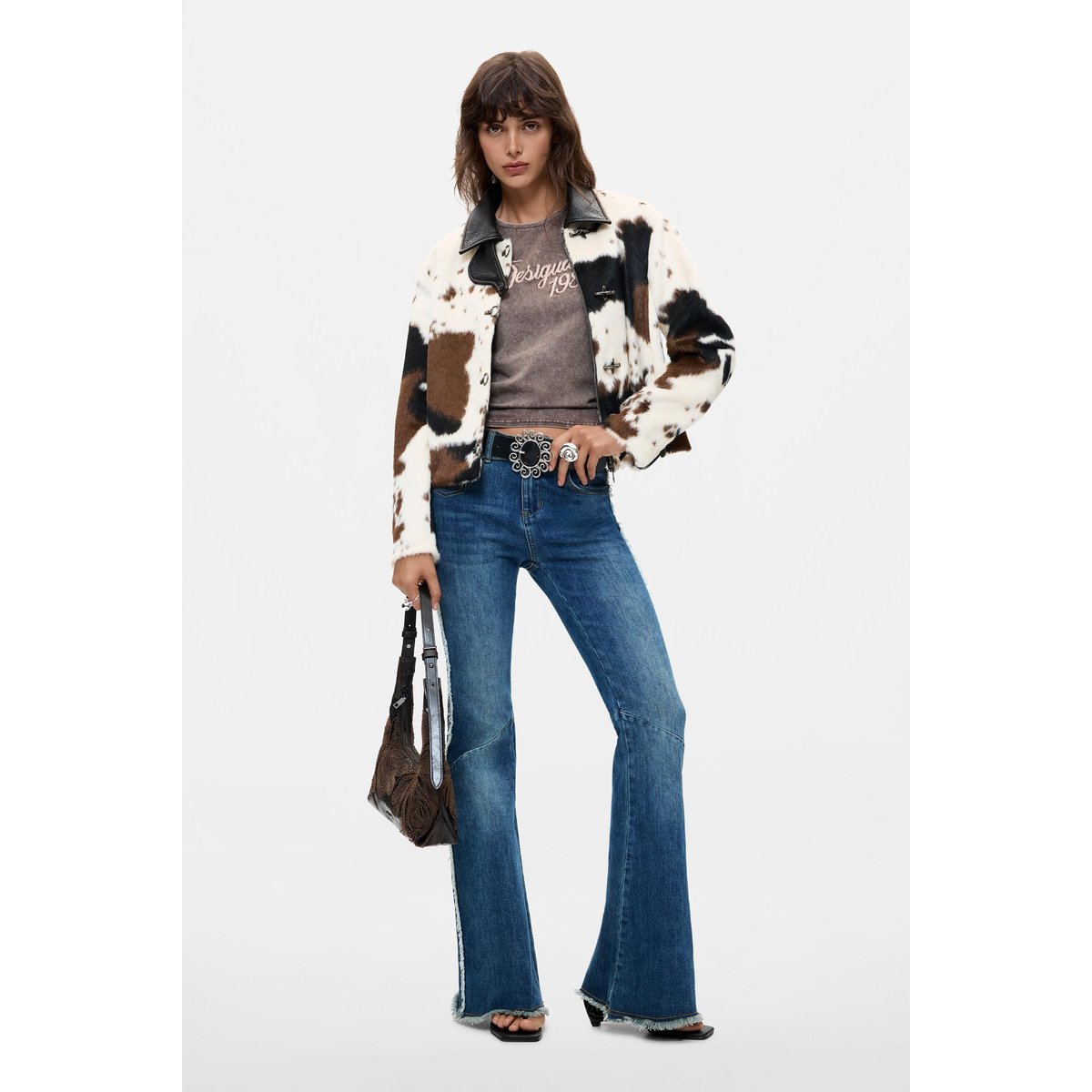 Blouson à imprimé animal beige, DESIGUAL