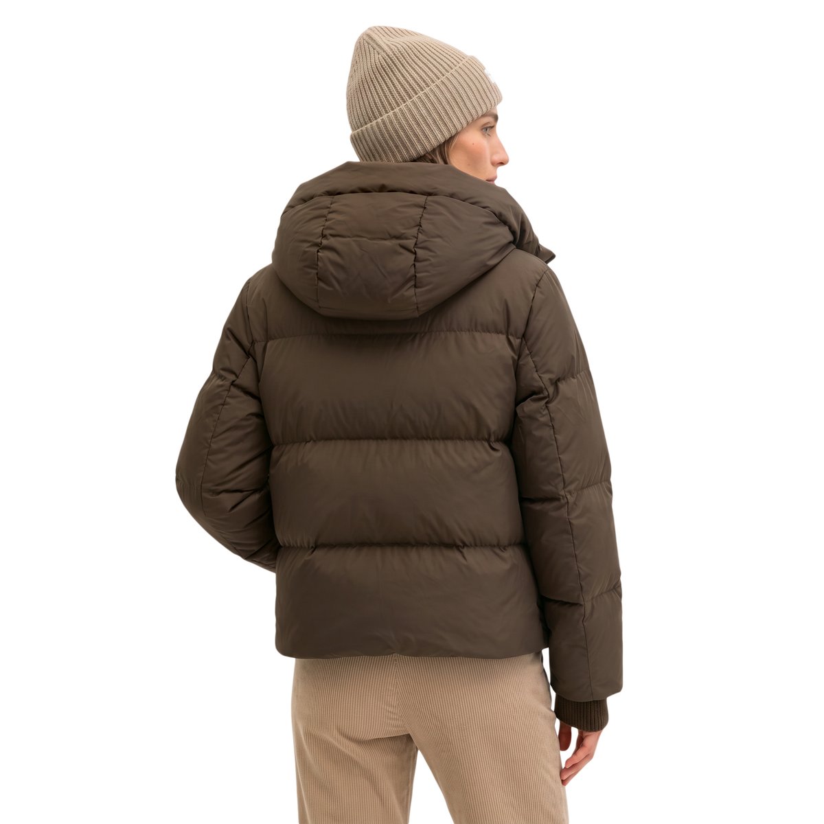 Doudoune matelassée à capuche, coupe classique avec une surface hydrofuge marron, MARC O'POLO