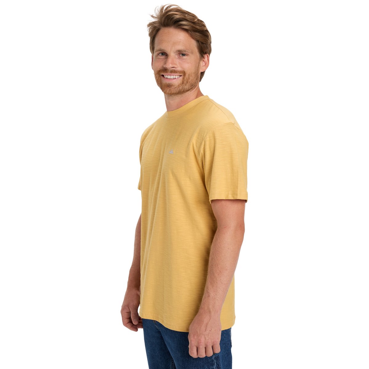 T-shirt à manches courtes SLUB ROUNDNECK jaune rattan, QUIKSILVER
