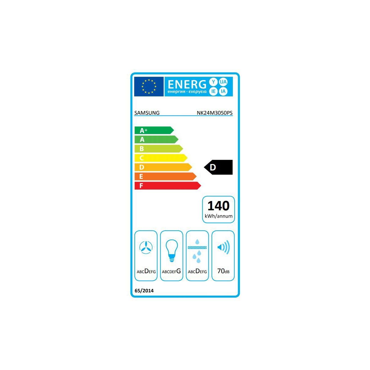 Hotte décorative murale NK24M3050PS inox, SAMSUNG