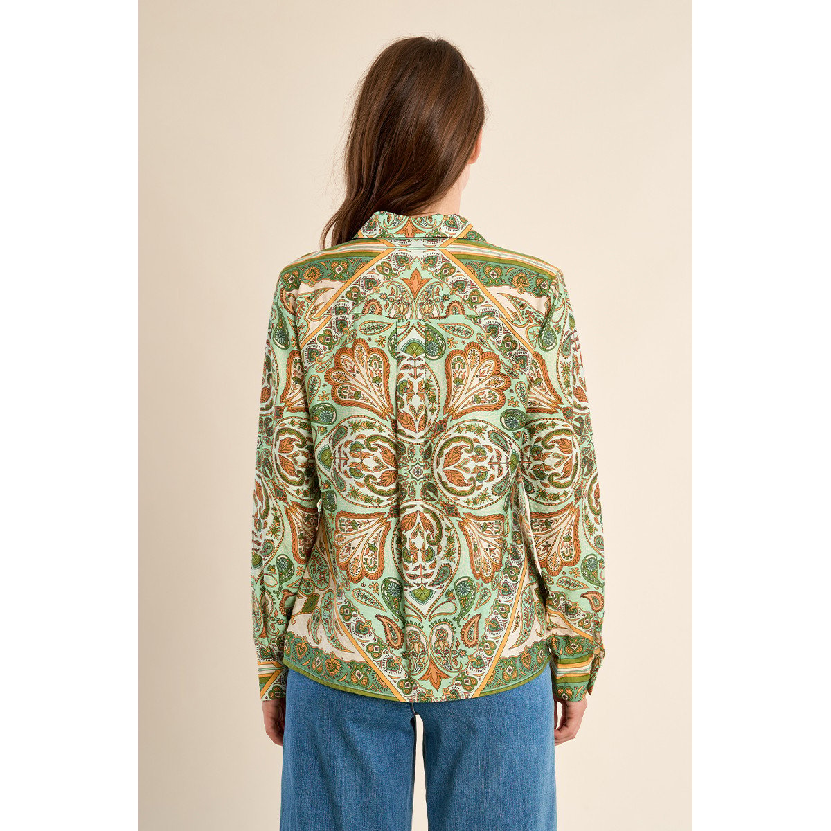 Chemise légère, imprimé foulard green ines, MOLLY BRACKEN