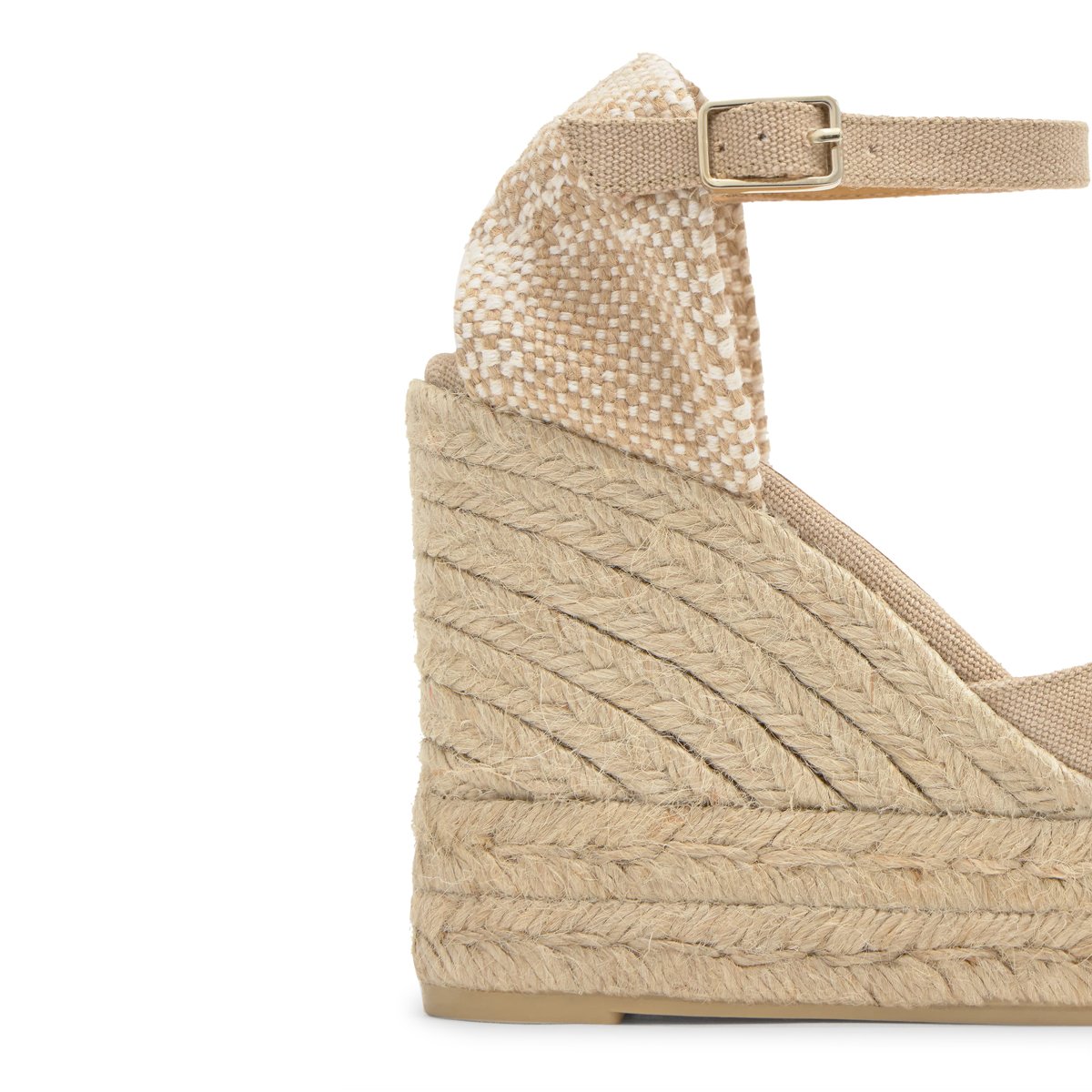 Espadrilles compensées à plateforme tressée en coton bio CAROL EXTRA PLATFORM sable, CASTANER