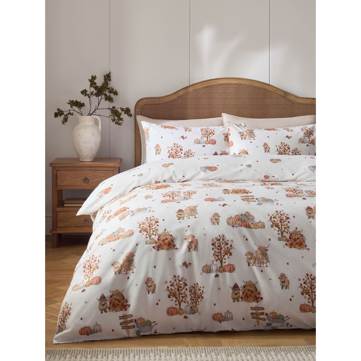 Housse de couette + taie citrouille, lot 2 naturel/vert, NEXT