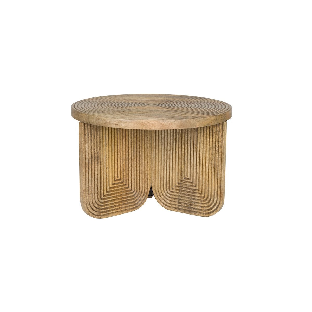 Table basse sculptée en bois - MAEZE marron, MATHI DESIGN