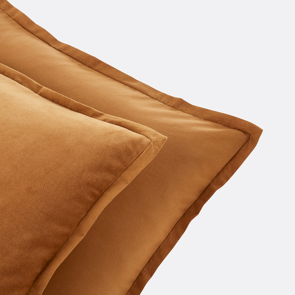 Funda de almohada con dos caras en terciopelo/algodón lavado Noria bronce , LA REDOUTE INTERIEURS