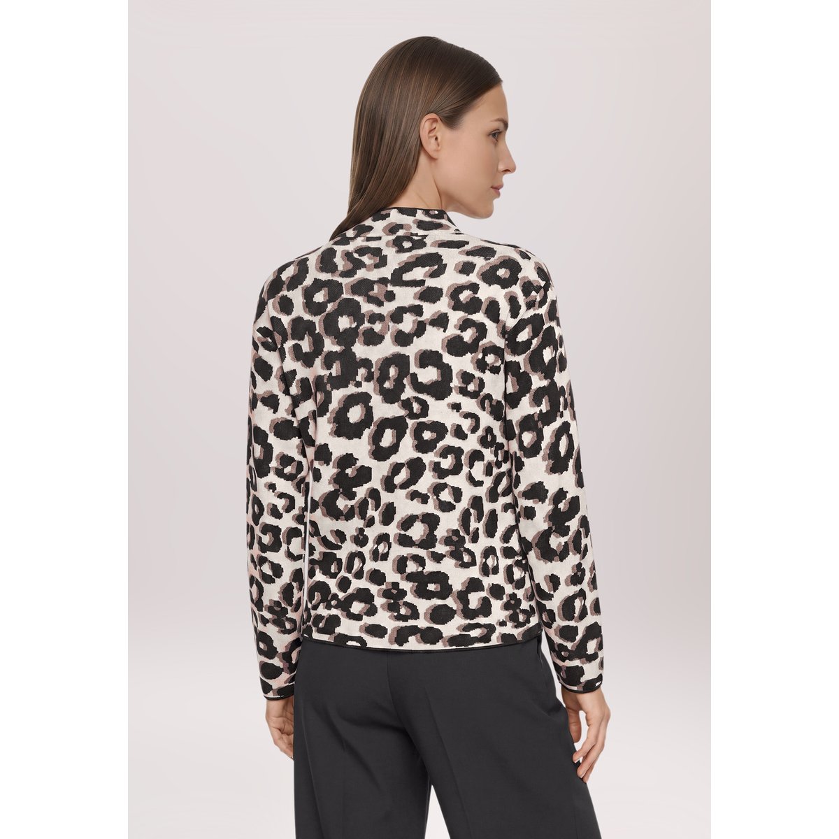 Pull-over en maille à motif jacquard patch black/beige, BETTY BARCLAY