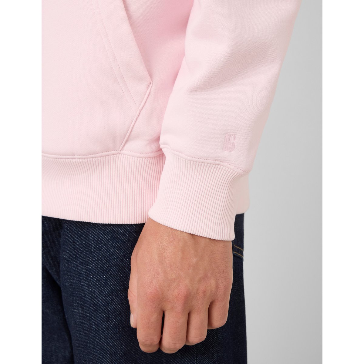 Sweat imprimé et brodé rose pâle, BZB