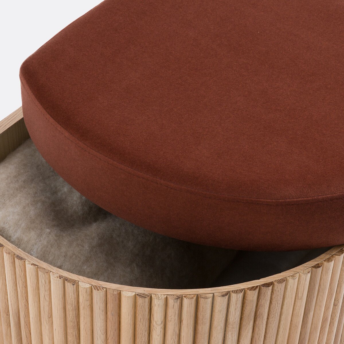 Cabide com espaço de arrumação, Tindy plaqué chêne / terracotta, LA REDOUTE INTERIEURS