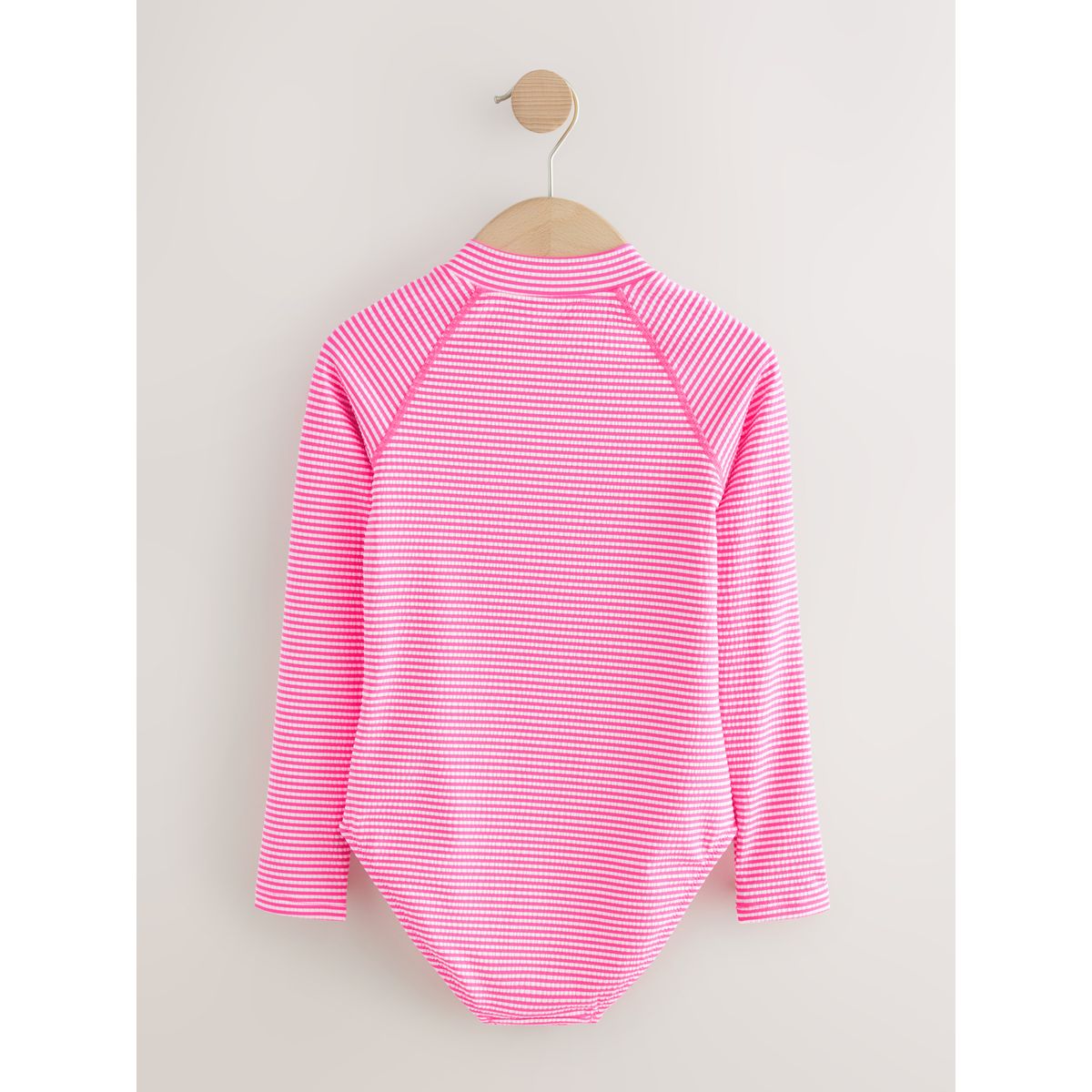 Maillot de bain anti-uv à manches longues rayé rose/blanc, NEXT