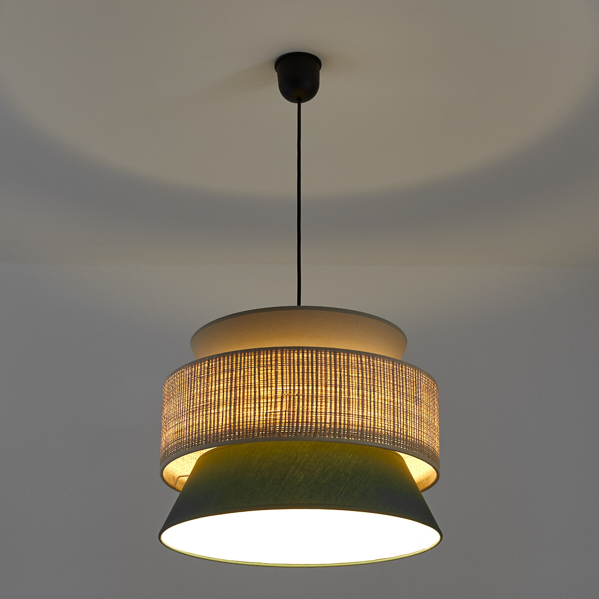 Dolkie 40cm Diameter Double Ceiling Light Shade green/grey, LA REDOUTE INTERIEURS