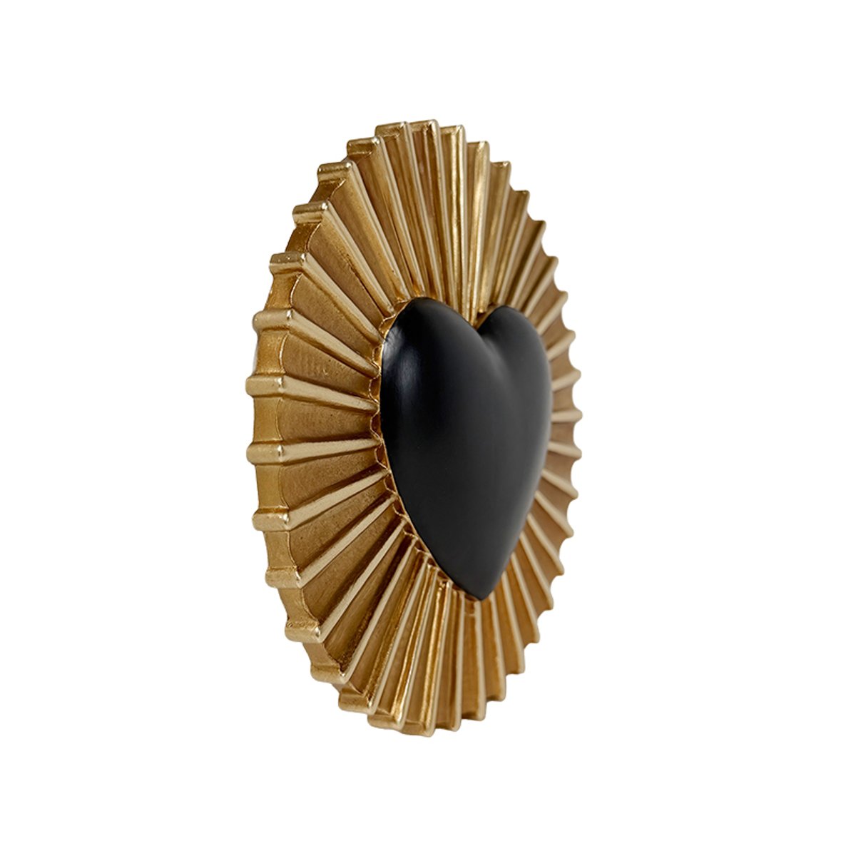 Déco murale coeur soleil 15.5cm noir, EMDE