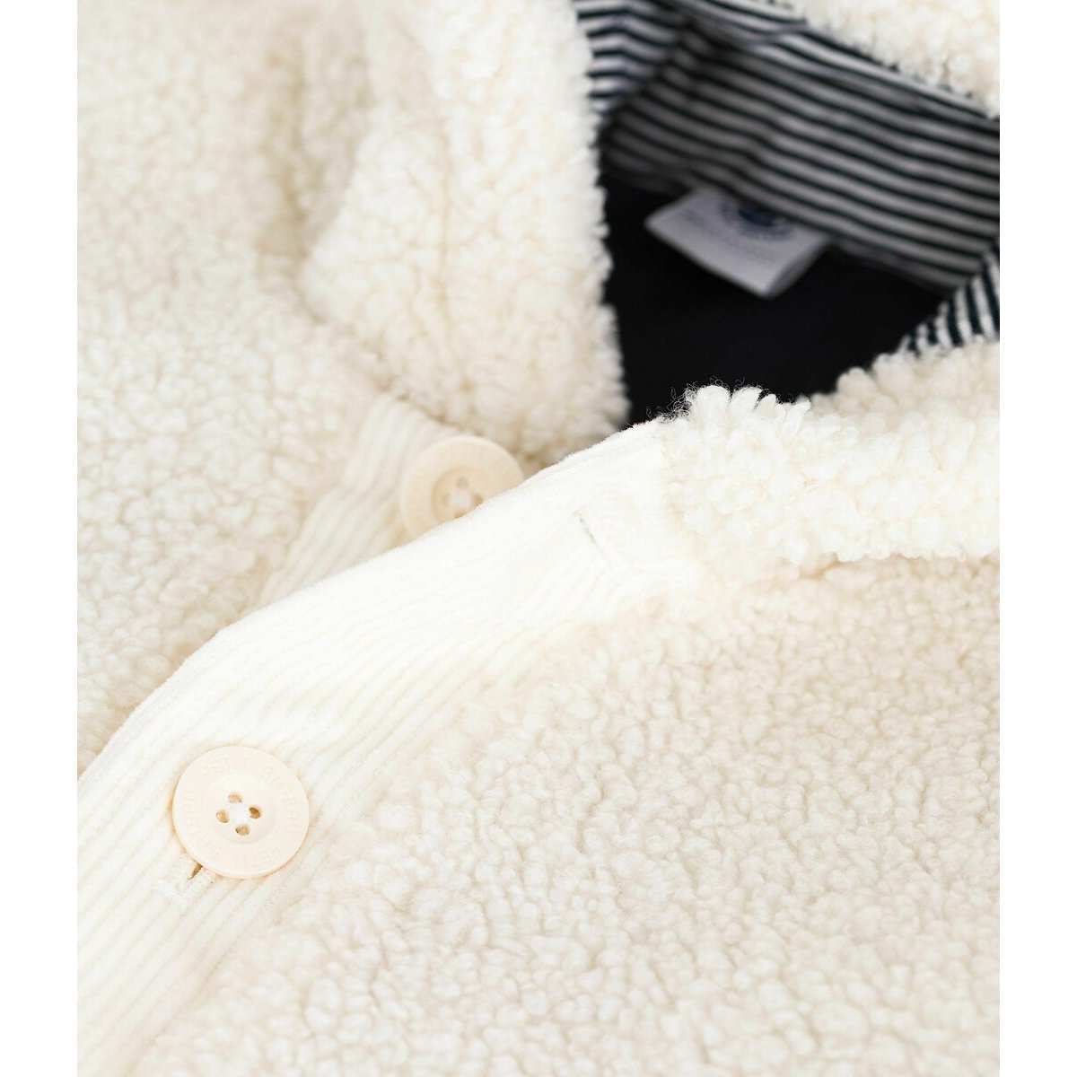 Sherpa Hooded Jacket ecru , PETIT BATEAU