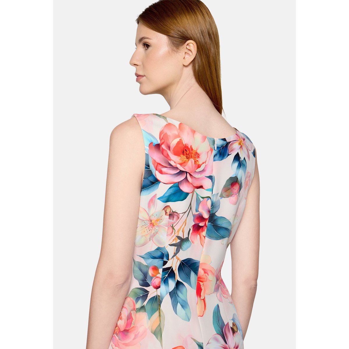Robe de cocktail à imprimé à fleurs rosé/red, VERA MONT