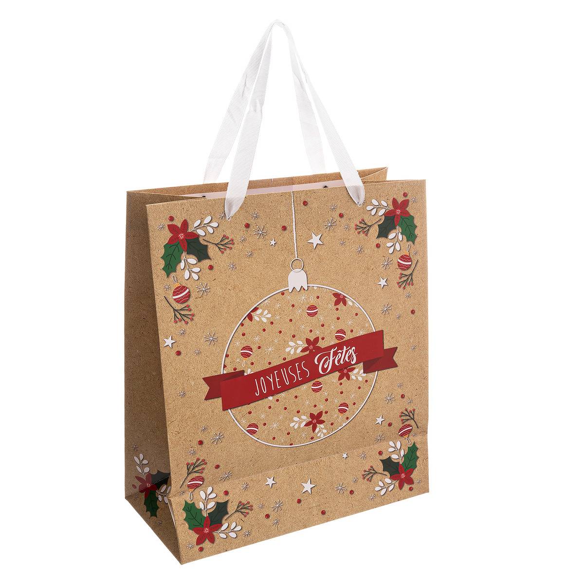 Sac cadeau moyenne taille kraft multicolore, ATMOSPHERA