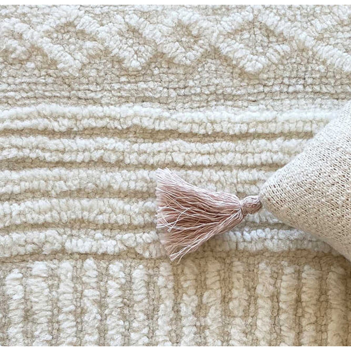 Tapis à laine Rectangulaire ARI blanc, LORENA CANALS