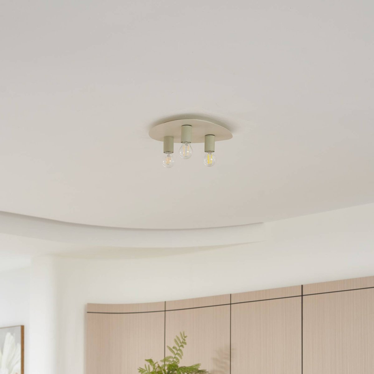 Plafonnier en métal moderne, Tommen beige, vert glacier, LINDBY