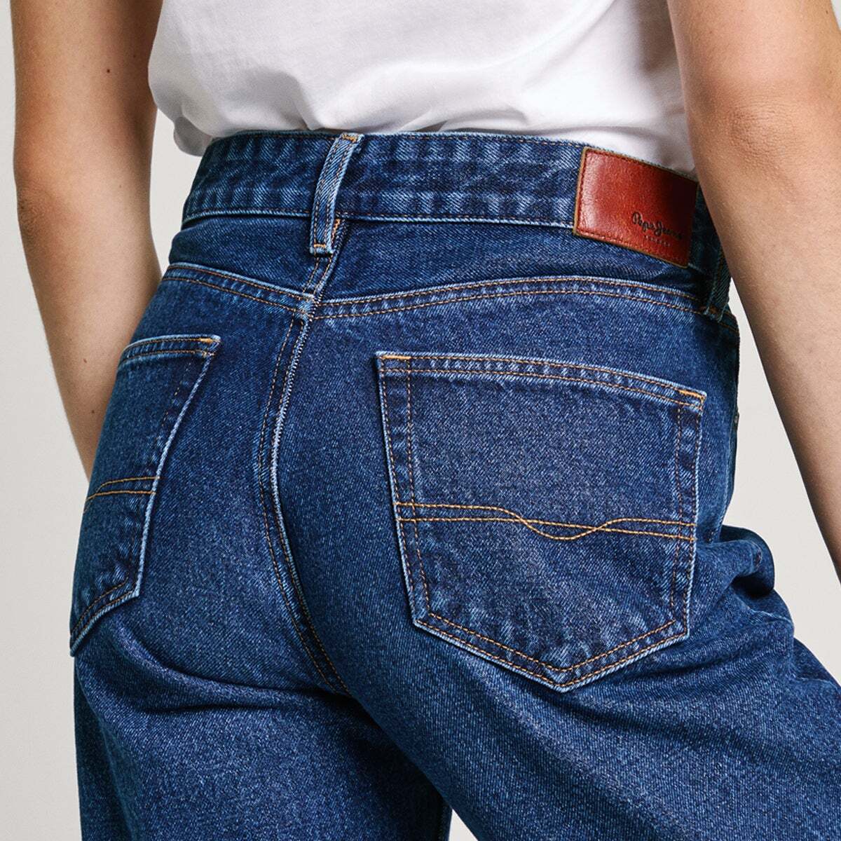 Jean Coupe Regular, Taille Haute 14.5oz blue rigid denim, PEPE JEANS