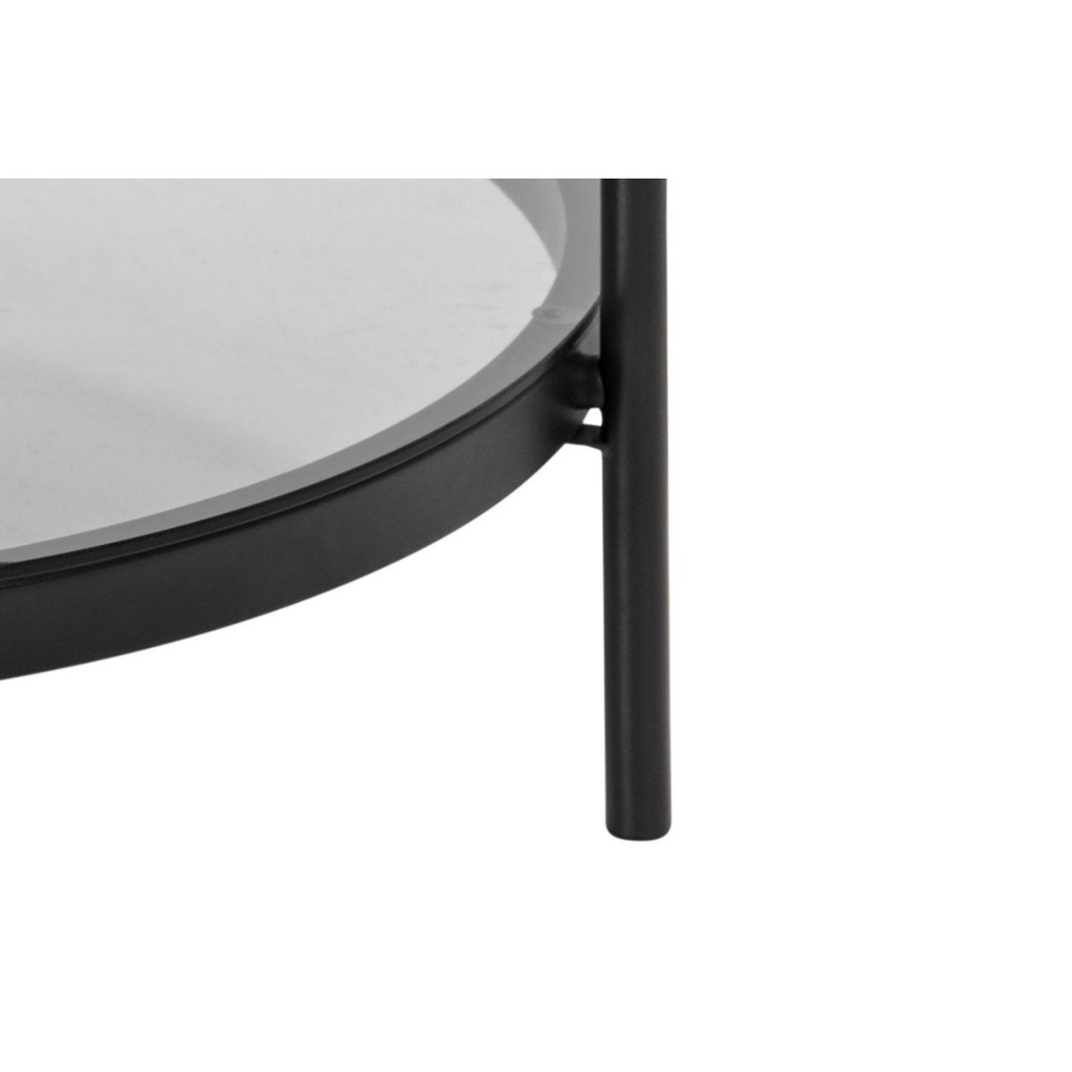 Table basse ronde en verre et métal noir - BENNY noir, HELLIN, DEPUIS 1862