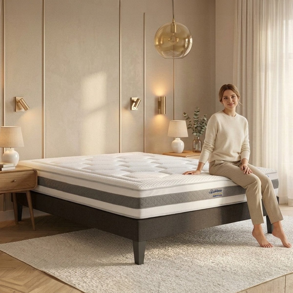 Matelas Mémoire de forme 22 cm SUBLIME - HYPSOM blanc, BELLECOUR