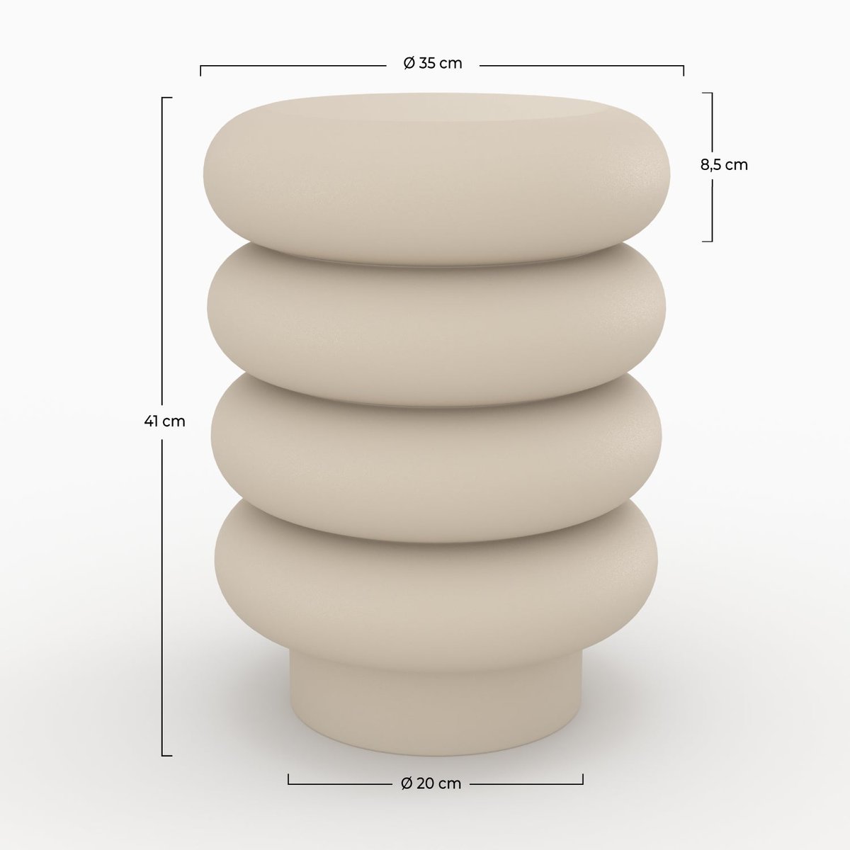 Tabouret rond en métal H41 cm - FÉLICIE gris, MAISON PAVANE