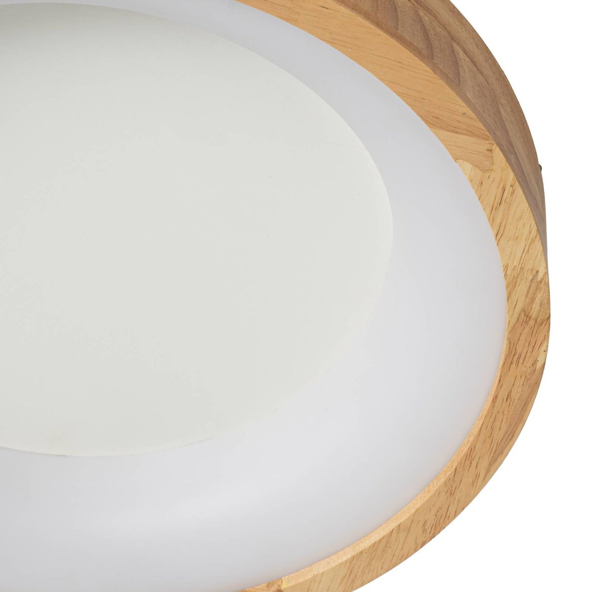 Plafonnier en bois moderneLED, Samvel bois clair, blanc, LUCANDE