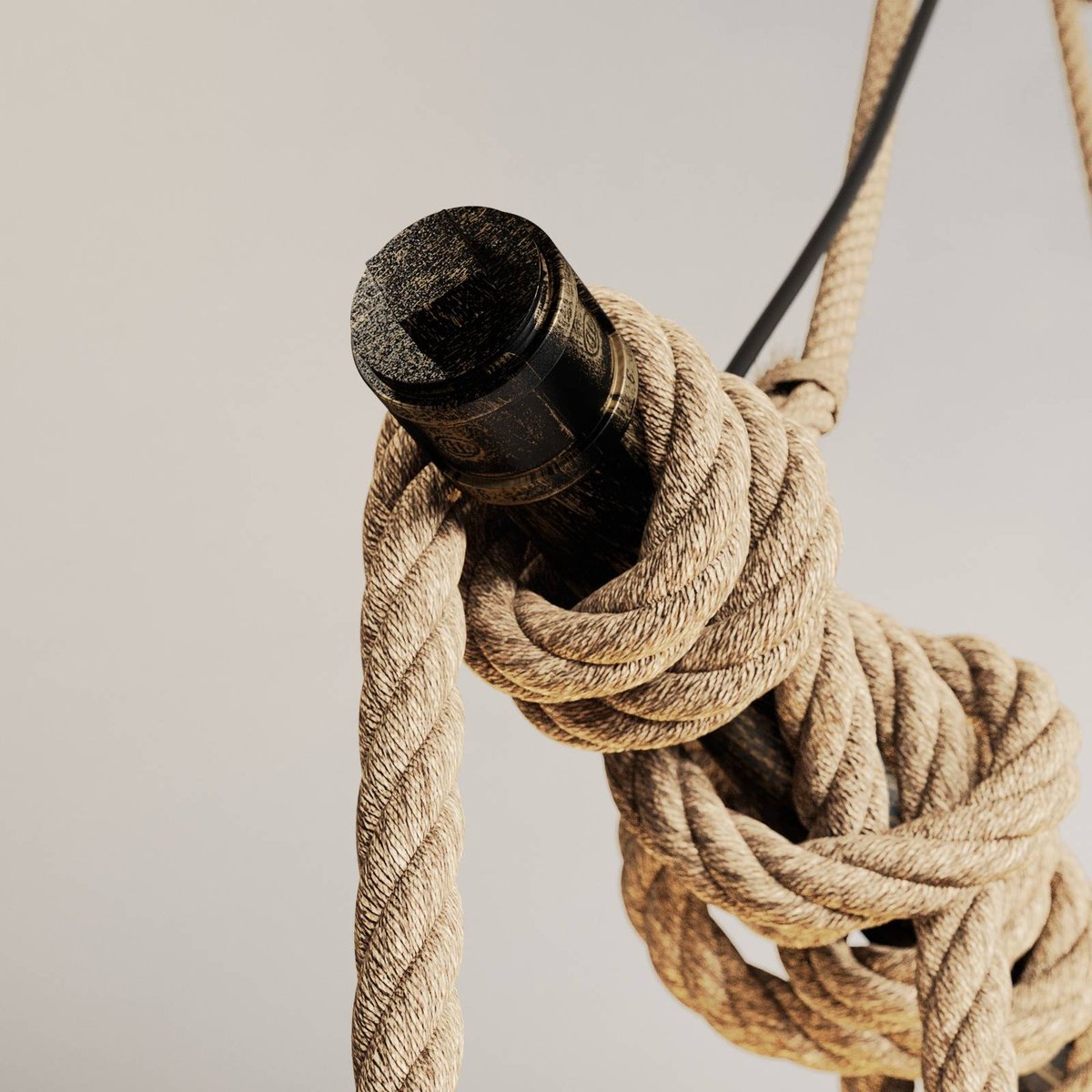 Suspension en métal vintage, Hajo noir or brossé, LINDBY