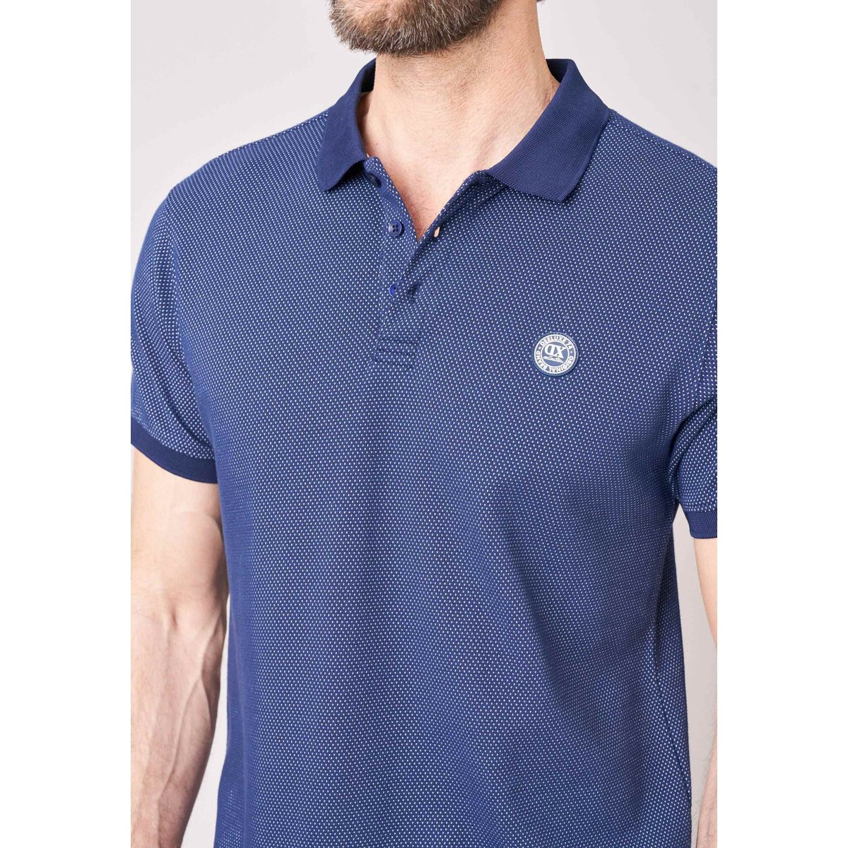 Polo regular homme en coton BAKY indigo, DEELUXE