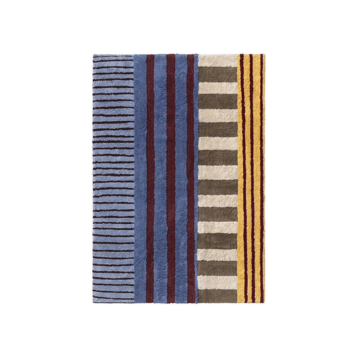 Tapis rectangulaire en coton Indigo Blue COLOR ON naturel, bleu anil, grain de café, bleu jean, marsala, brun terre, bourgogne, miel clair, LORENA CANALS