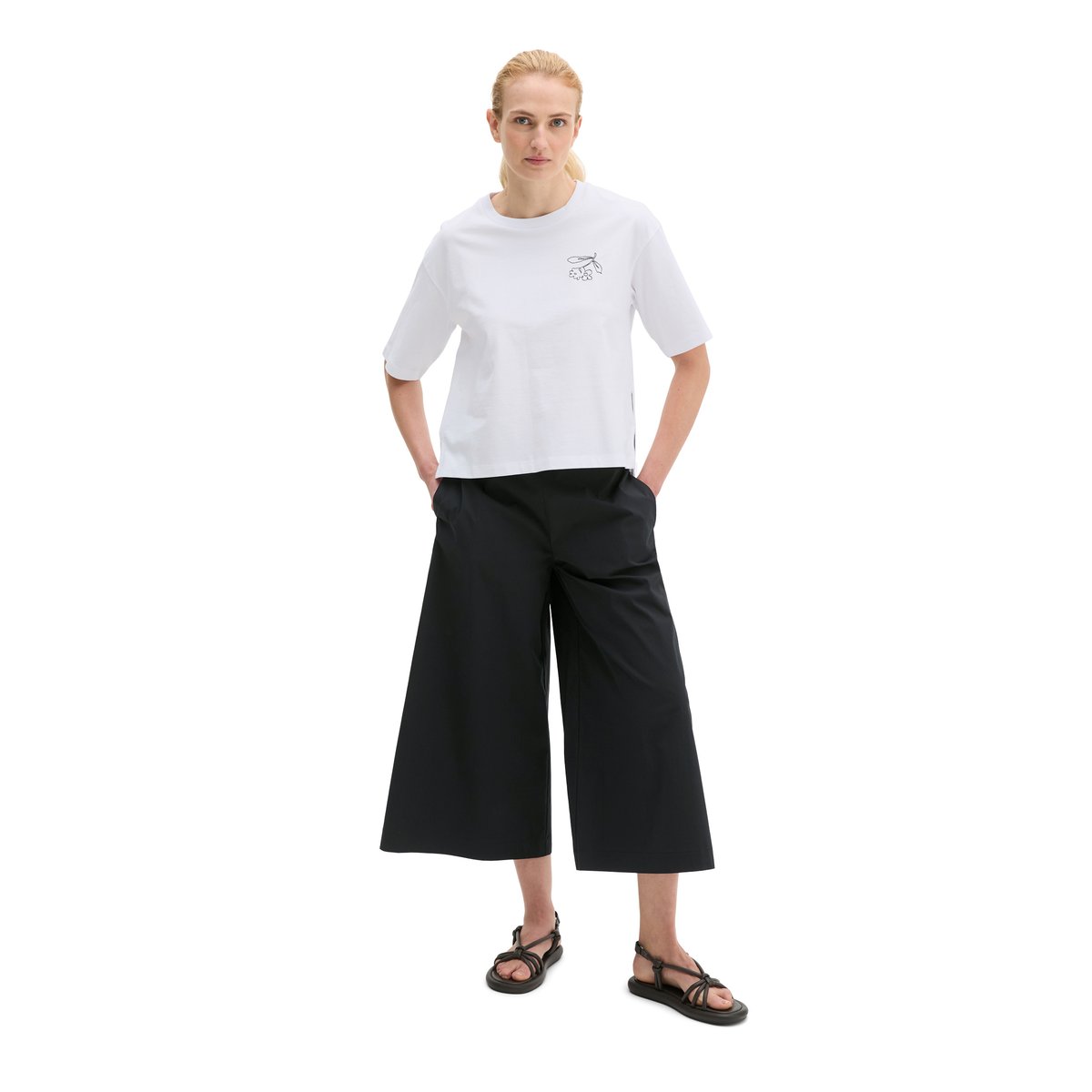 Sweat-shirt oversized boxy en single jersey doux blanc, MARC O'POLO