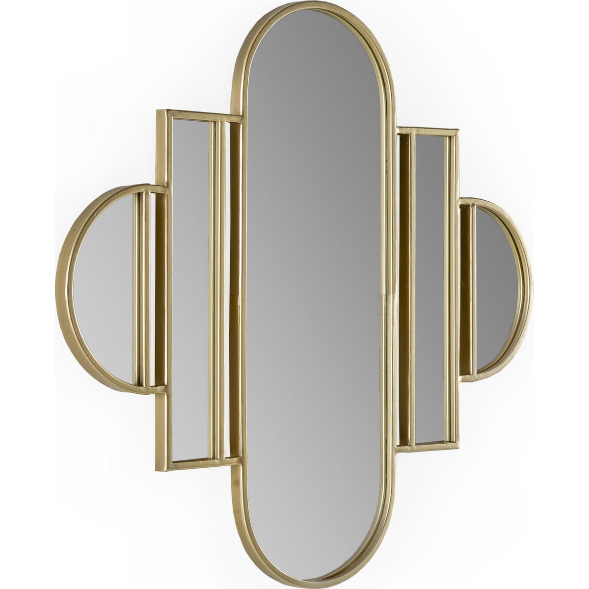 Miroir mural en métal doré lumineux subtil et contemporain, RECOLLECTION