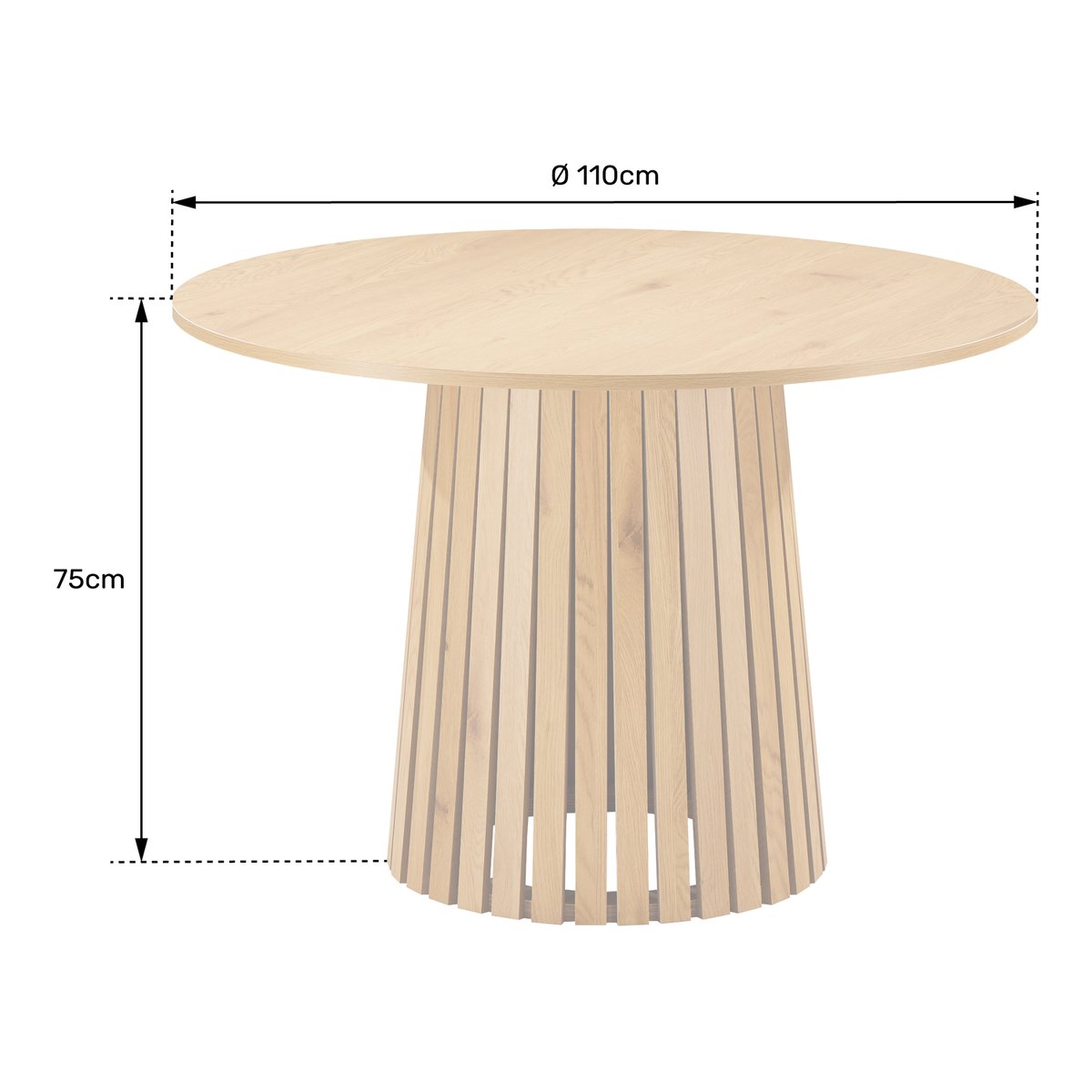 Table à manger en bois clair, ronde, LIV bois clair, HAPPY GARDEN