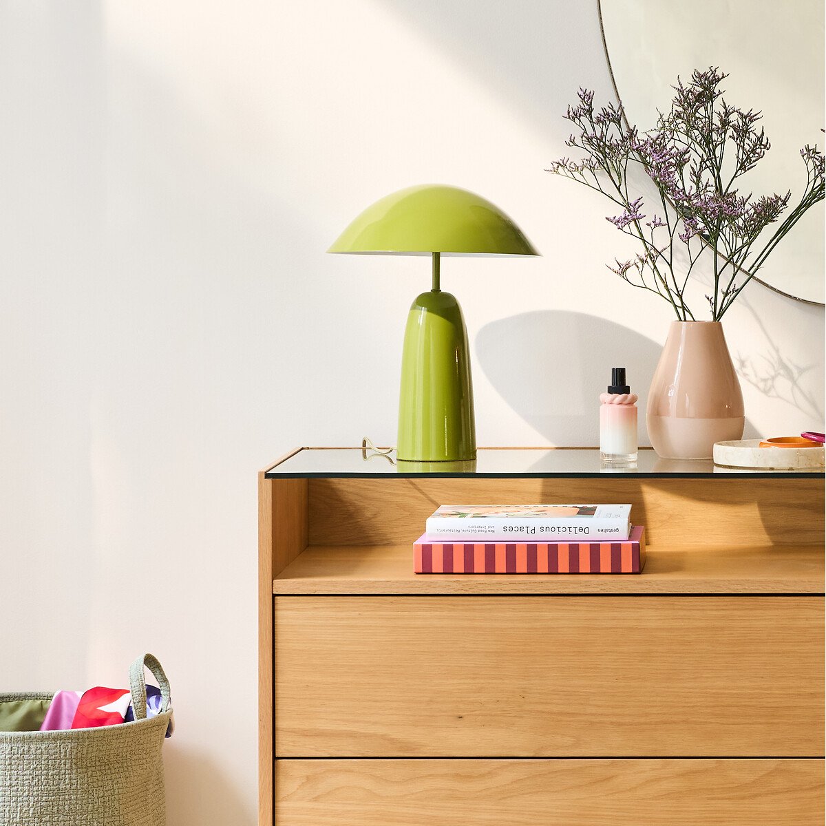 Lampe champignon à poser, en métal fer, MERRO vert, LA REDOUTE INTERIEURS