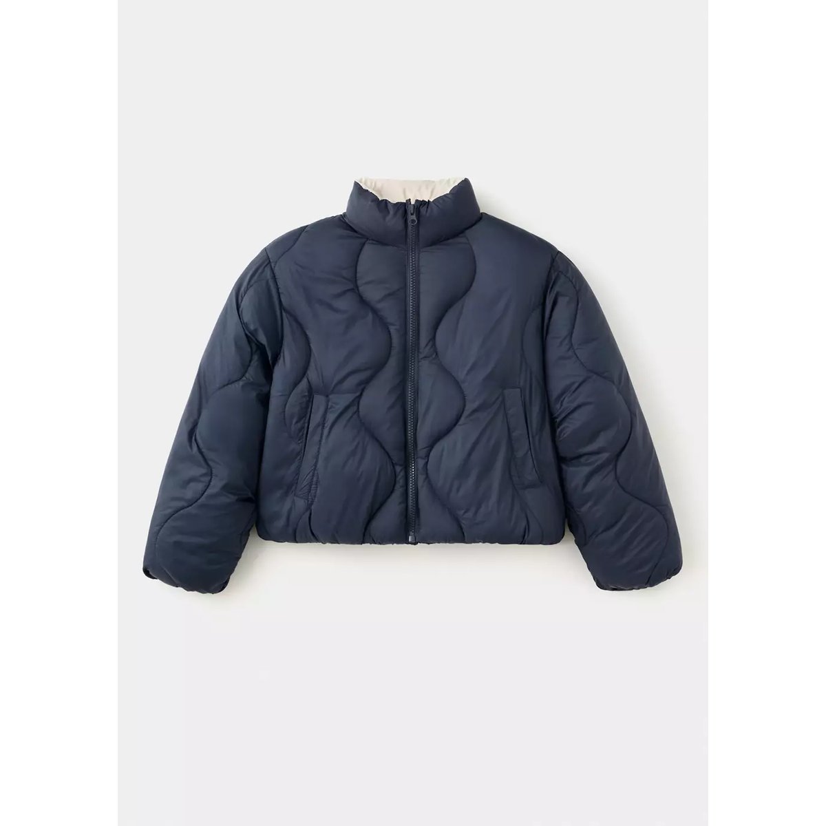 Anorak matelassé imperméable à losanges bleu marine, MANGO KIDS