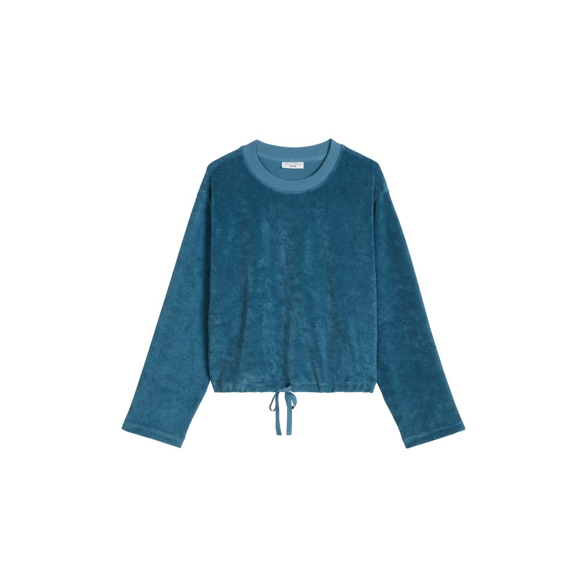 Sweat-shirt en éponge DfC relaxed en coton organique bleu moyen, MARC O’POLO DENIM