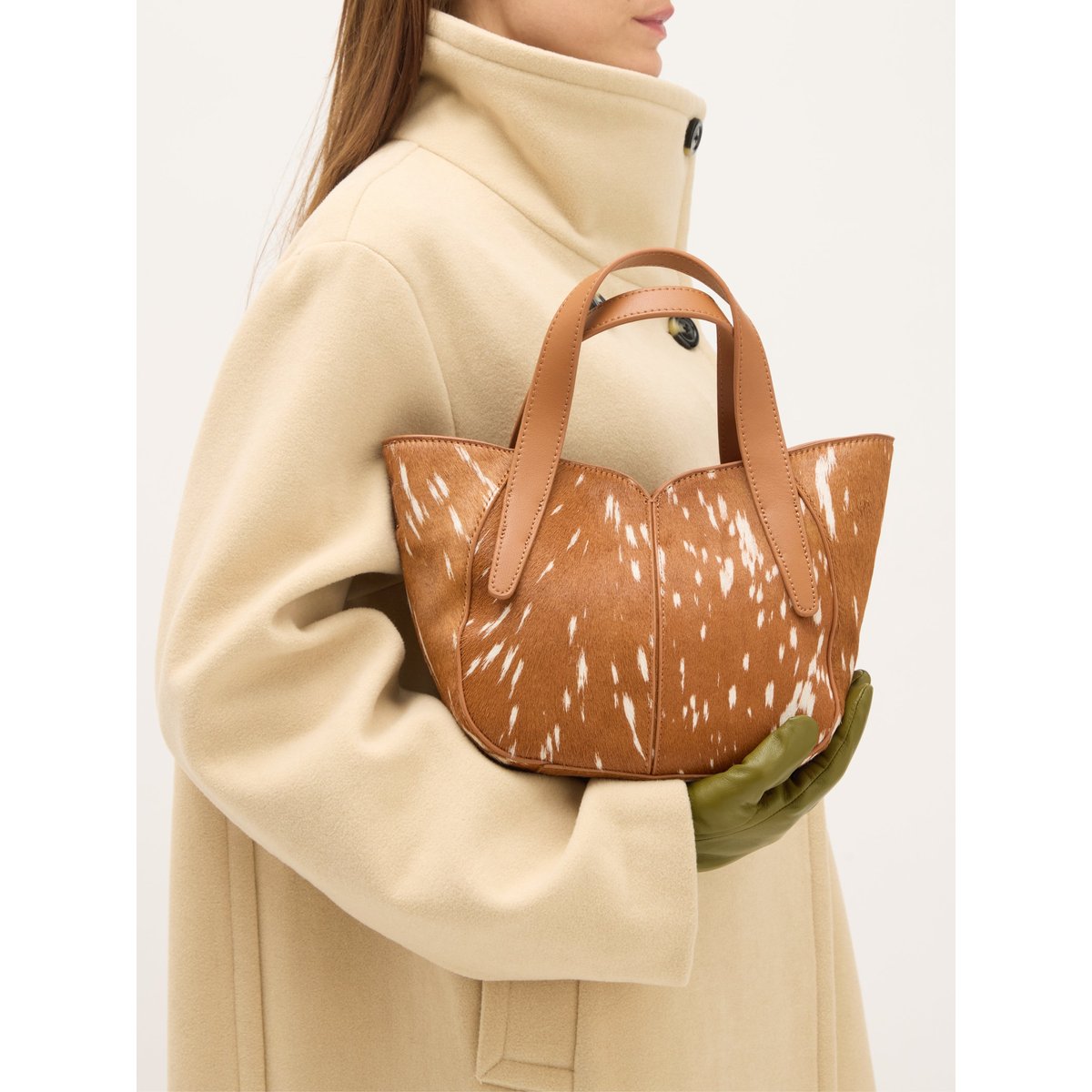 Sac à main avec anses et bandoulière Mini ALTAÏ camel, VANESSA WU